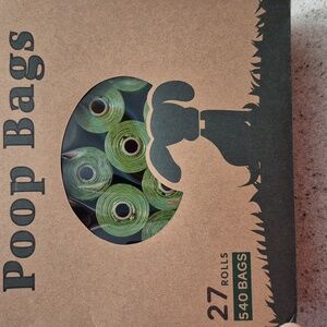 Box Of 540 Extra Long, Biodegradable Poop Bags (27 Rolls) & Dispenser